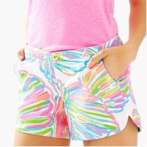 Lilly Pulitzer Adie Shorts Resort White Shellabrate Size 10 - Picture 1 of 10